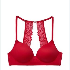 Lipstick Red Incredible by Victoria's Secret Wireless Lace Push-Up Bra, 36B